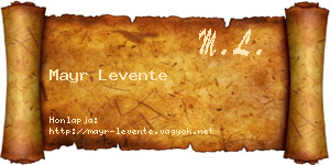 Mayr Levente névjegykártya